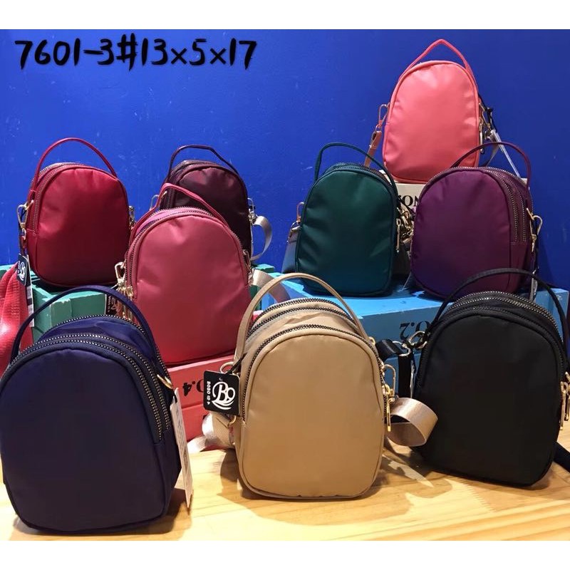 Tas Wanita Import Jinjing Dan Selempang BOBO BB7601 7601 Bahan Parasut Kualitas Super High Quality B