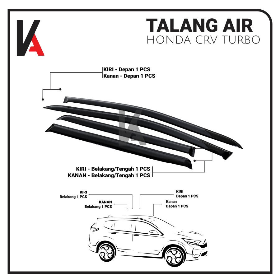 TALANG AIR PINTU MOBIL HONDA CRV TURBO MODEL SLIM HIGH QUALITY SUPER