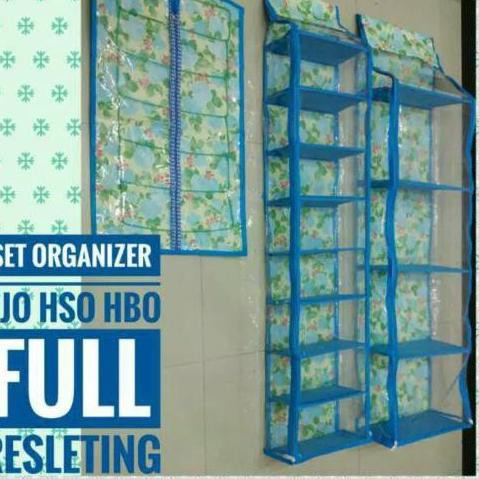 Terbagus - RAK GANTUNG ORGANIZER TAS , SEPATU , JILBAB RAK SET  3 in 1 RESLETTING PLASTIK TEBAL []