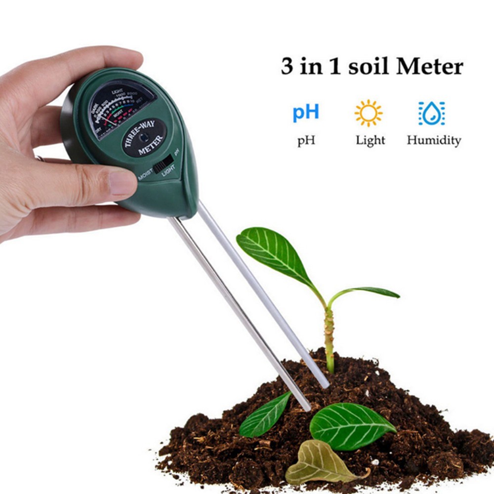 [GARDENING STUFF] - HEDAO Alat Pengukur 3 in 1 Temperature &amp; Kelembaban Tanah Soil Moist PH Analyzer - TL00378 - Black