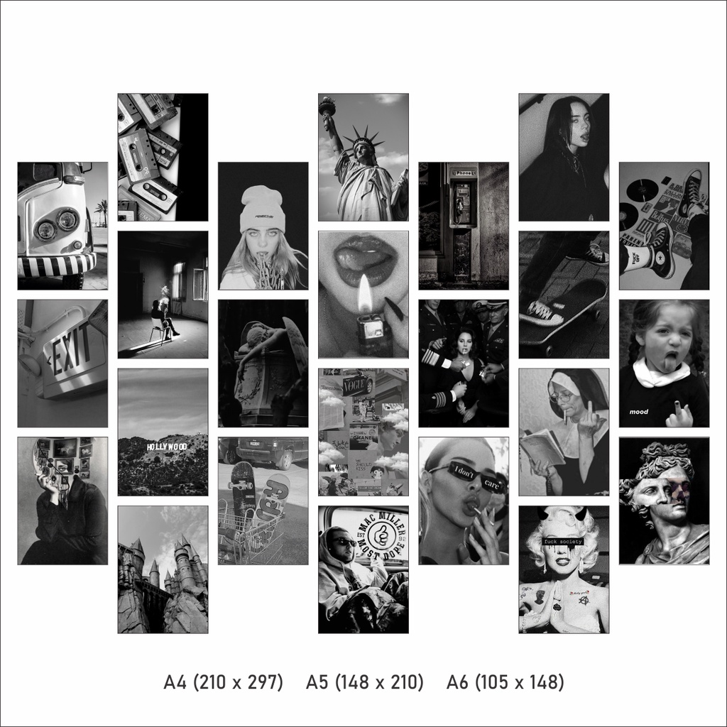 BLACK AND WHITE - DMI Poster |POSTER AESTHETIC POSTER DINDING DEKORASI KAMAR HIASAN DINDING