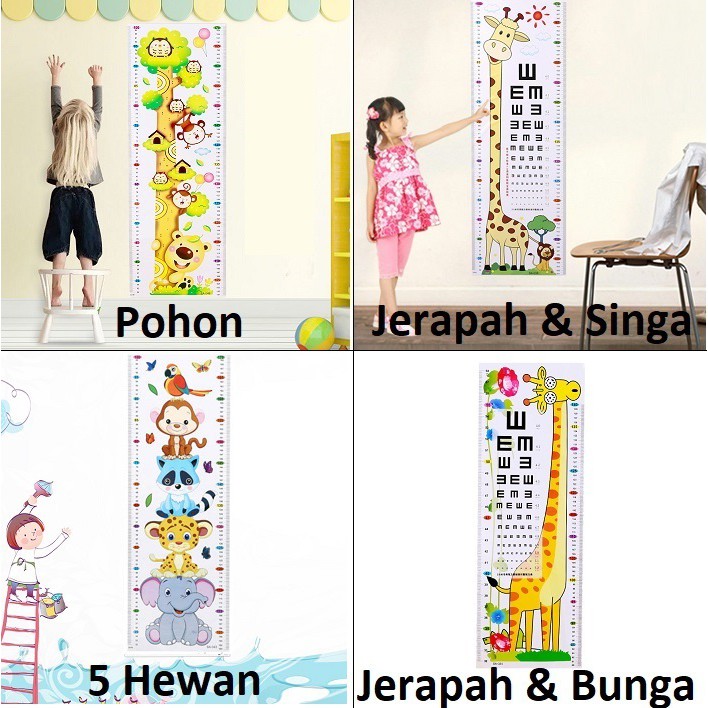 Sticker Pengukur Tinggi Badan Anak / Dekorasi Dinding Wallpaper
