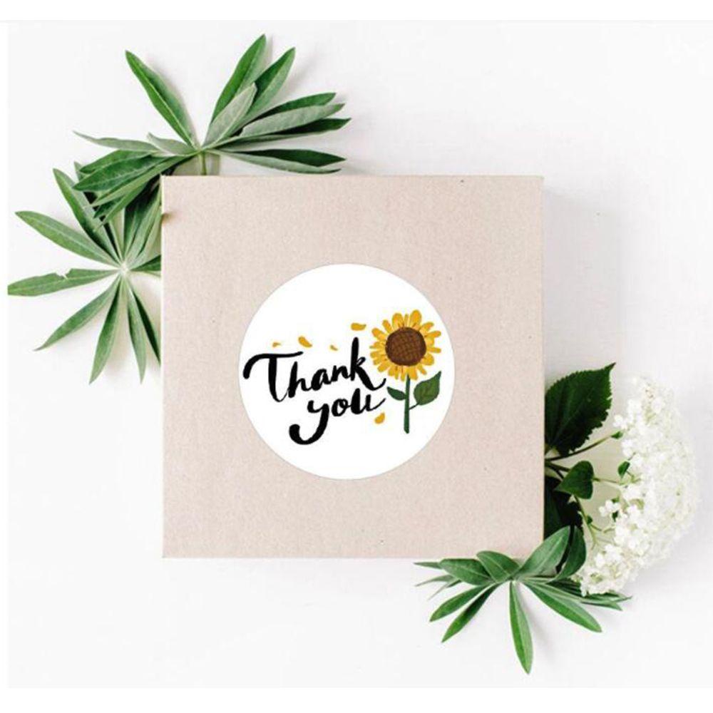 R-flower 500PCs Thank You Sticker Bunga Alat Tulis Handmade Kertas Roll