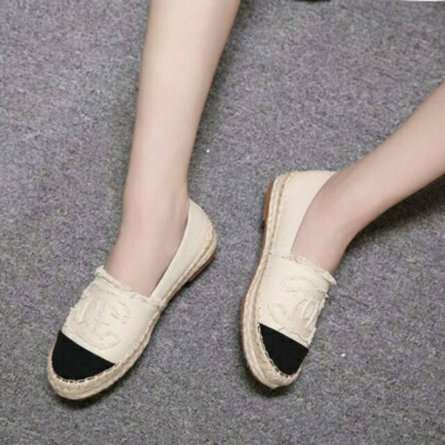 Chanel Espadrilles shoes sepatu slip on