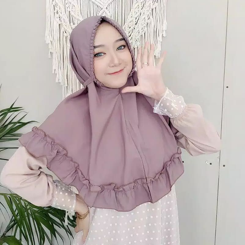 Jilbab Instan Khimar Lipit Kriwil Diamond  - Kerudung Wanita-1