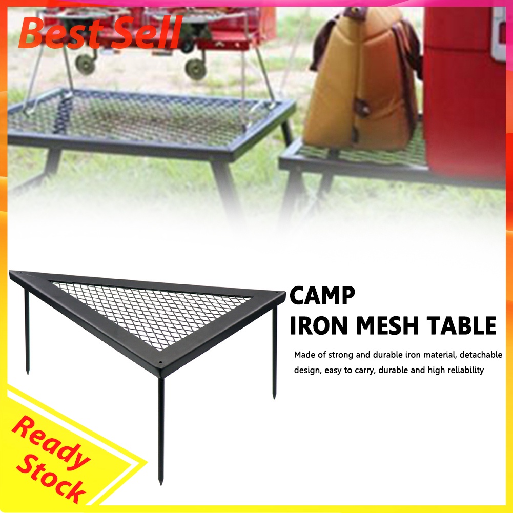 Triangle Outdoor Iron Net Table Cooking Camping Picnic BBQ Pot Grill Racks