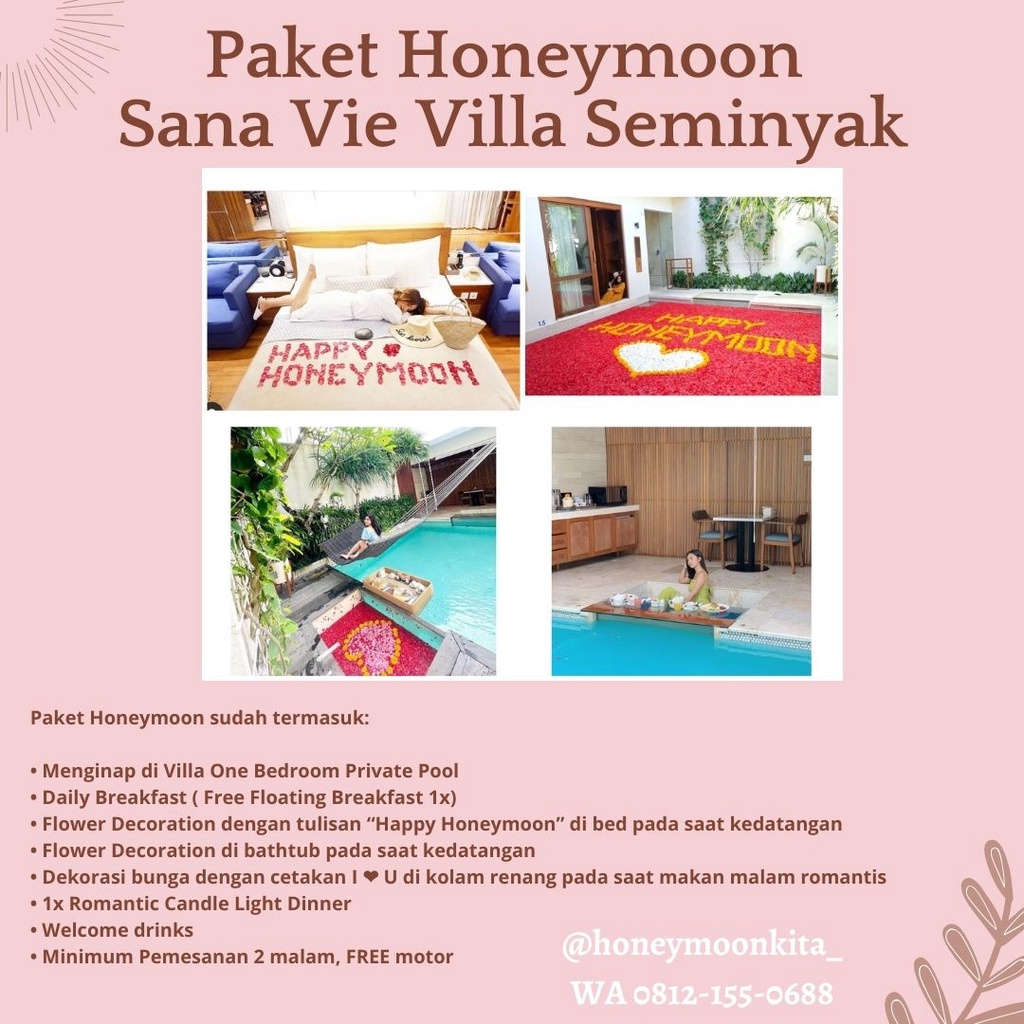 Paket Honeymoon Sana Vie Villa Seminyak Bali