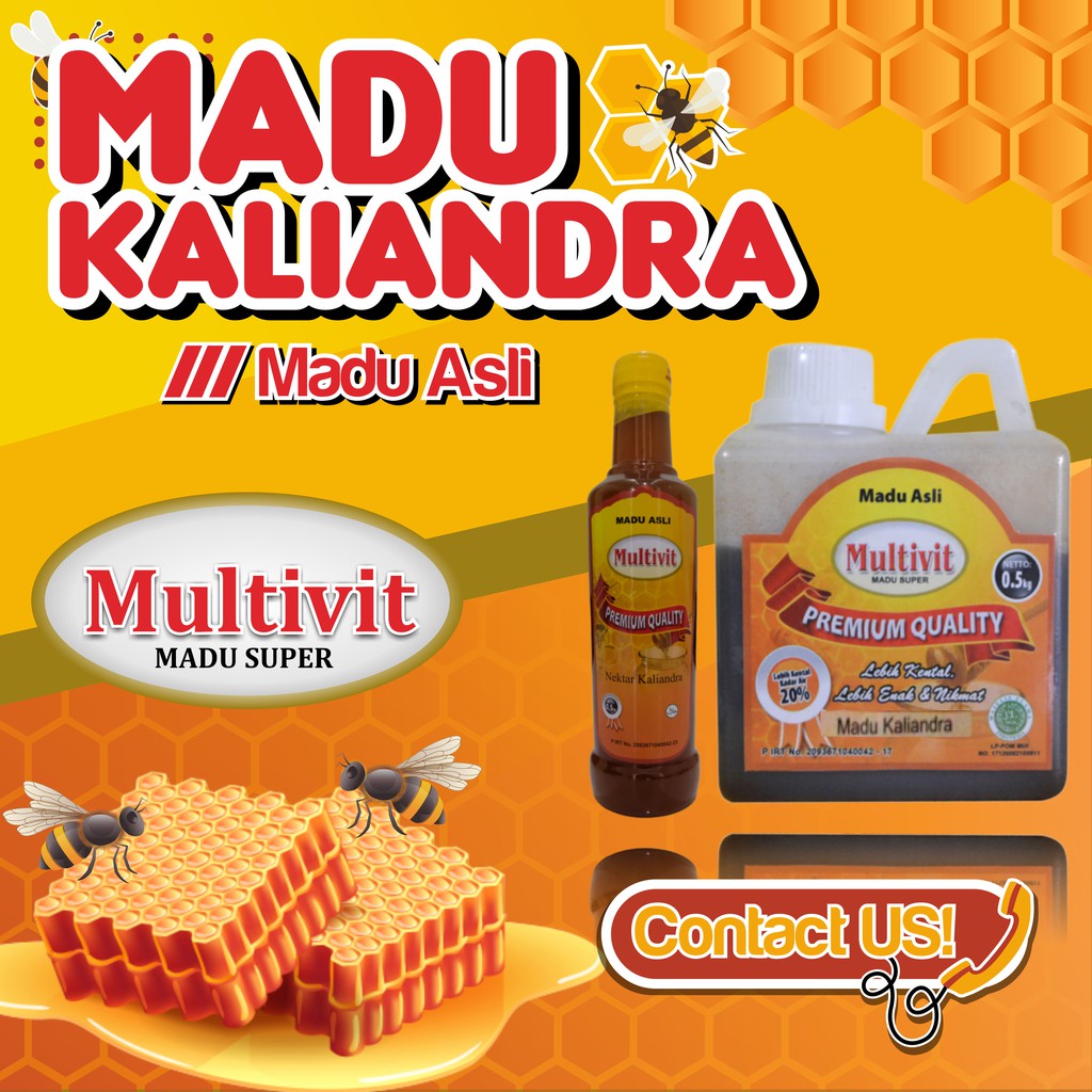 

Madu Multivit Kaliandra murni dan asli 100 % 0,5 / 500 gram