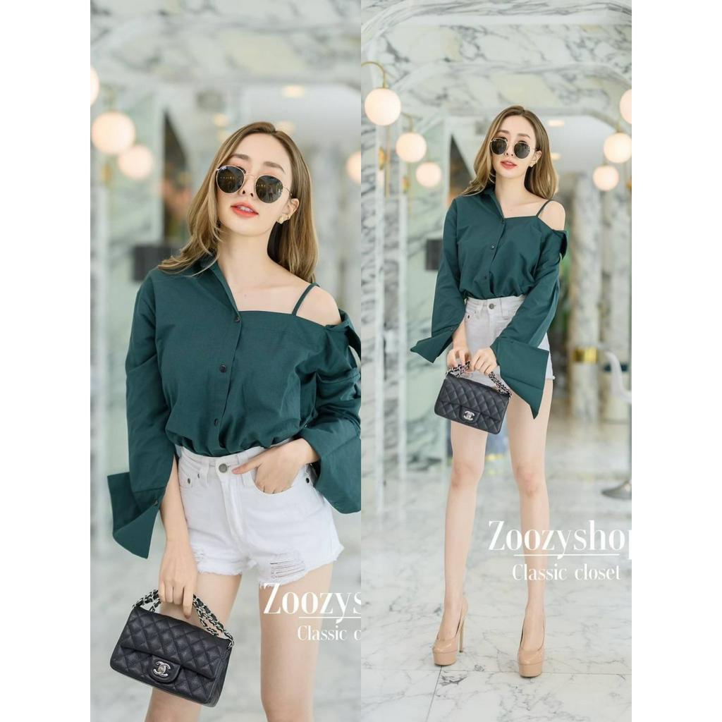 KEMEJA ZOOZY HALF SABRINA FASHION WANITA IMPORT BANGKOK CODE 73