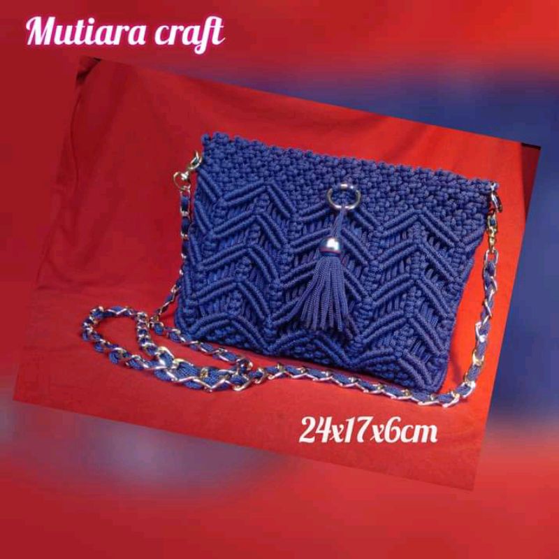 TAS SELEMPANG TALIKUR/TAS RAJUT/TAS MACRAME