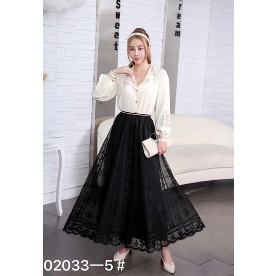 2033-5# Rok Tutu Brukat Panjang Import Premium