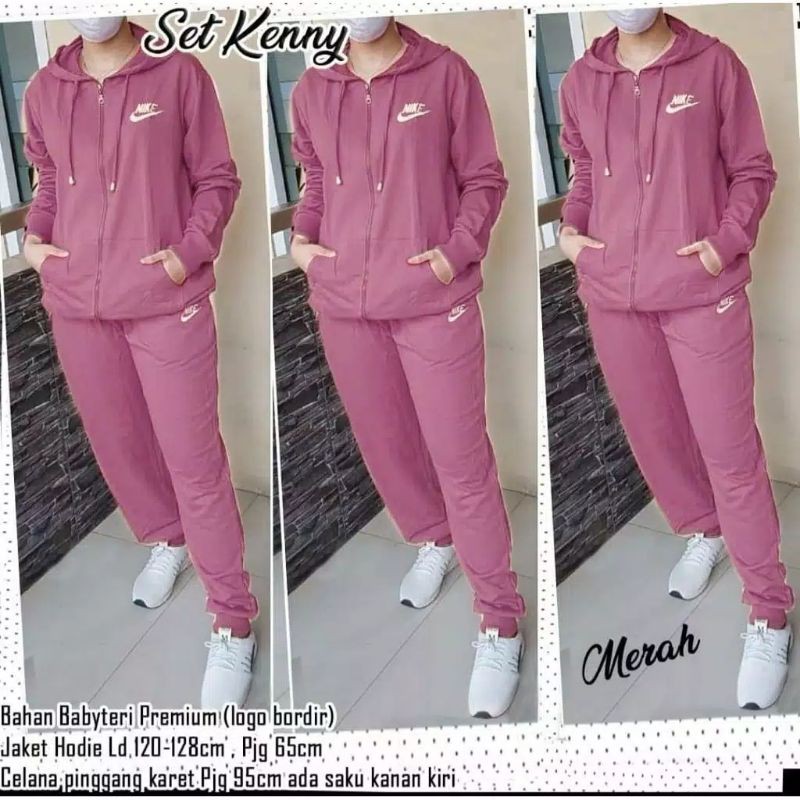 XOS - SET KENNY TRAINING / CELANA JOGER TRAINING / JAKET TRAINING / FASHION WANITA / BISA COD✅