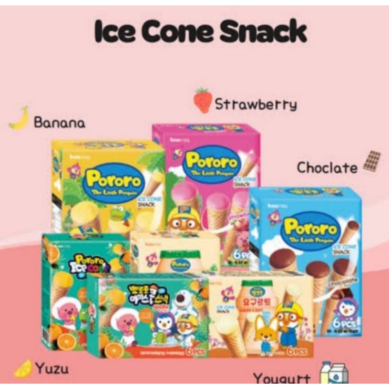 

pororo ice cone strawberry/coklat/banana/yuzu/yogurt