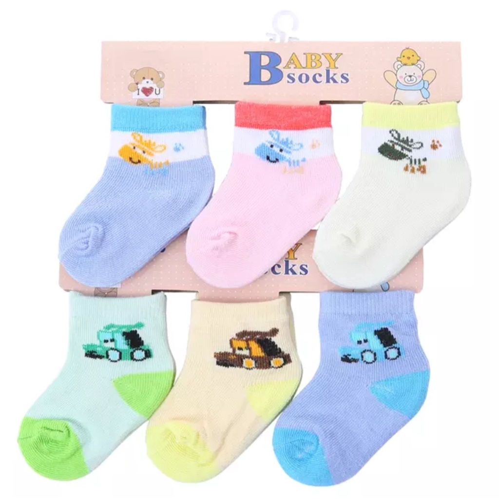 ( 3 pasang ) kaos kaki bayi 3D lurus boneka dan renda