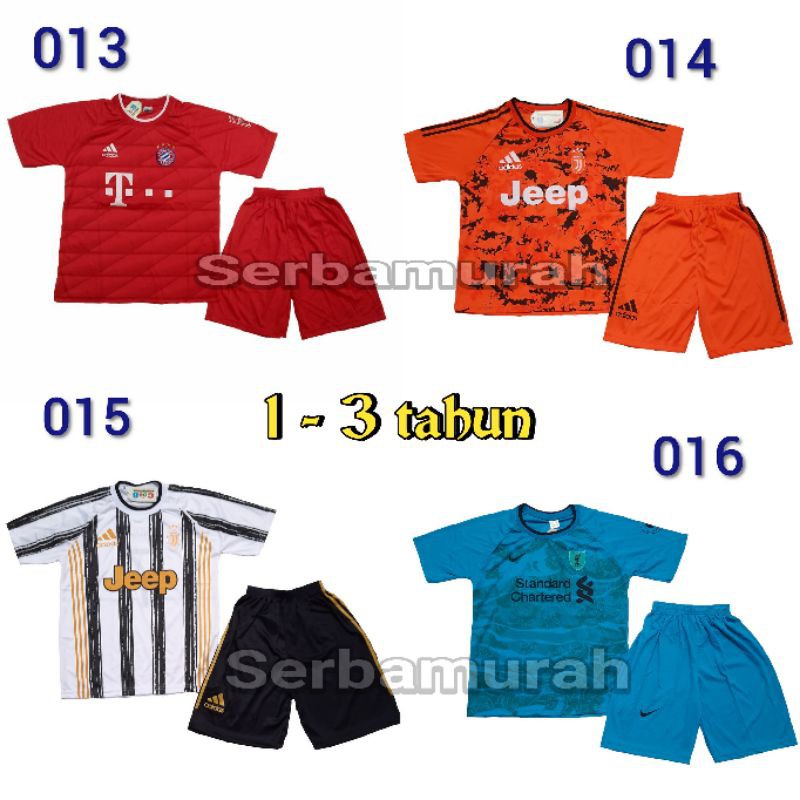 Jersey bola anak setelan jersey anak 1 sampai 3 tahun