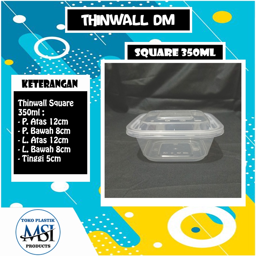 Thinwall DM SQ 250ml - 325ml - 350ml - 500ml  /Thinwall Square/Food Container Slime Dessert Box Thinwall DM SQ 250ml - 325ml - 350ml - 500ml | Thinwall Kotak DM SQ Kecil 250ml - 325ml - 350ml - 500ml | Harga di Atas adalah Harga per Lbr |