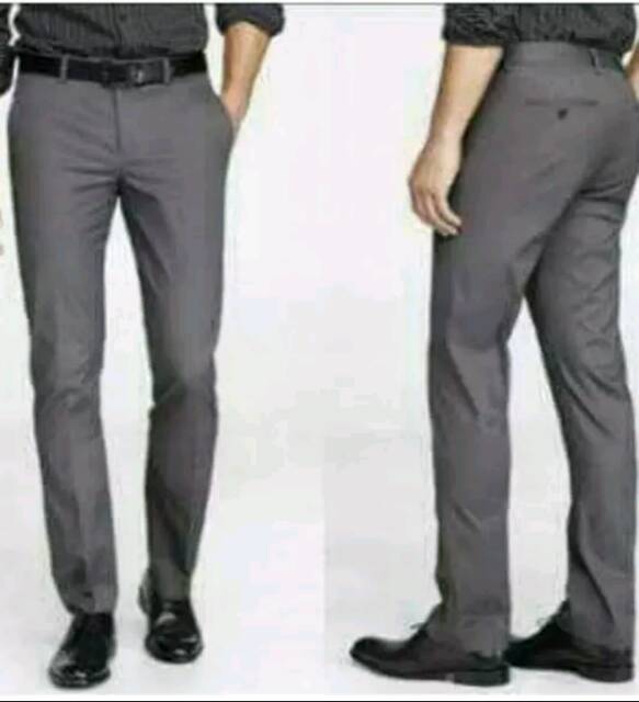 Celana Formal Panjang Pria Slimfit Bahan Kain Teflon Warna Hitam Adem Nyaman Size 27-38 Celana Murah