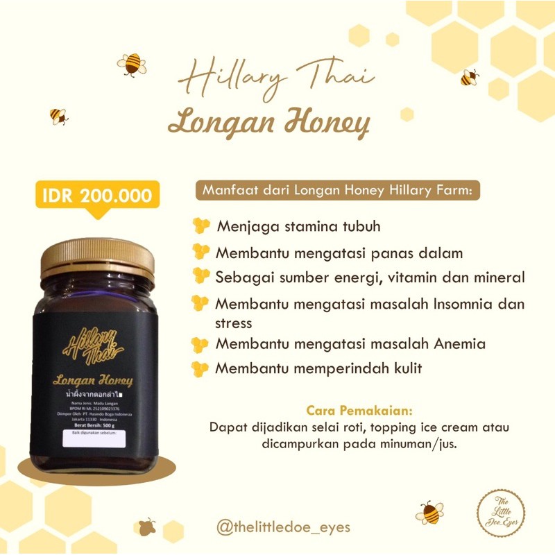 [READY] Manuka Honey UMF 3+ / Manuka Blend / Longan Honey Hillary Thai / Hillary Farm