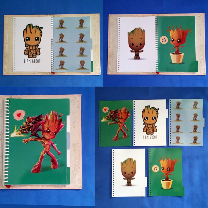 

Pembatas baby groot binder organizer 2 Ring, 6 Ring, 20 Ring, 26 Ring 1 set 5 lembar glossy murah