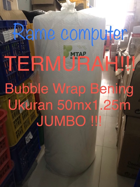 (1,25 x 50 Meter) Bubble Wrap MTAP 1 Roll / Gulung Transparan Putih Hitam