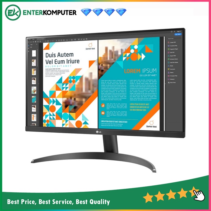 Monitor LG 23.8&quot; LED 24QP500-B QHD IPS with AMD FreeSync