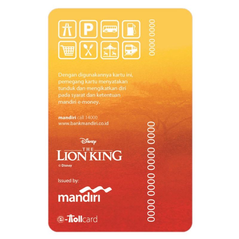 Mandiri eMoney The Lion King - Lion King ORI /Like eTOLL Tapcash Flazz or Brizzi