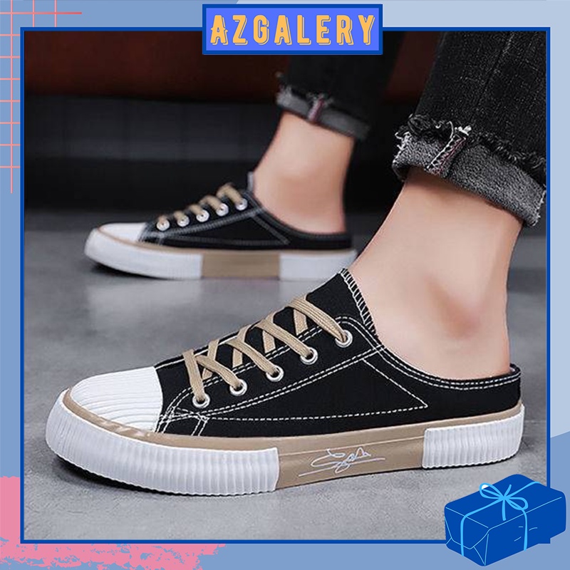 Azgalery SPT-10 Sepatu Kanvas Wanita Tanpa Tumit Kasual Style Fashion
Korea Sepatu Slip On Women Canvas Sneakers Shoes Import