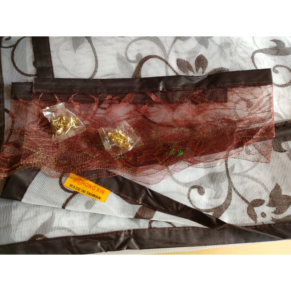 TIRAI ANTI NYAMUK MERK HONGXIN ASLI LARIS MAWAR COKLAT UKURAN 90X210CM