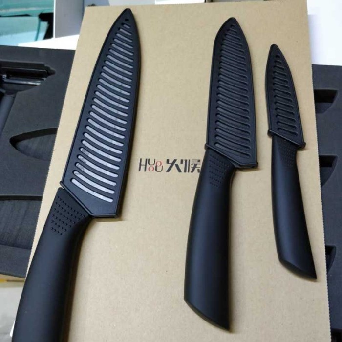 Xiaomi Mijia Huohou Nano Set Pisau Dapur Knife Bahan Keramik 4 in 1