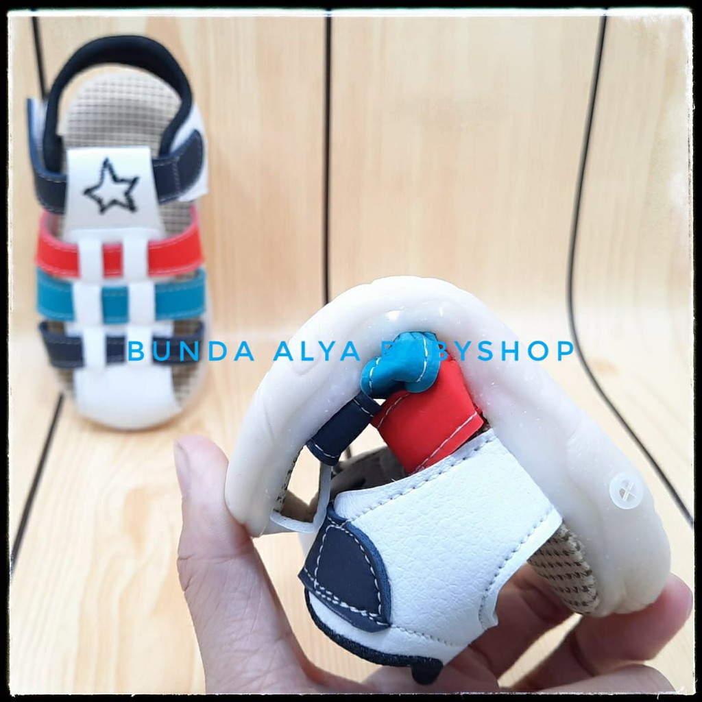 Sandal Anak Laki Usia 4 Tahunan Tali Bintang PUTIH Size 29 - 30 - Sandal Anak Cowok Keren Modle Tali Putih