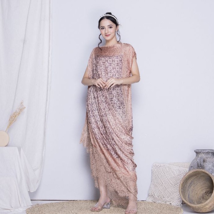 Pakaian Kondangan Pesta wanita Mahira Dress Batik Viscose Jumbo Cantik Mewah Premium