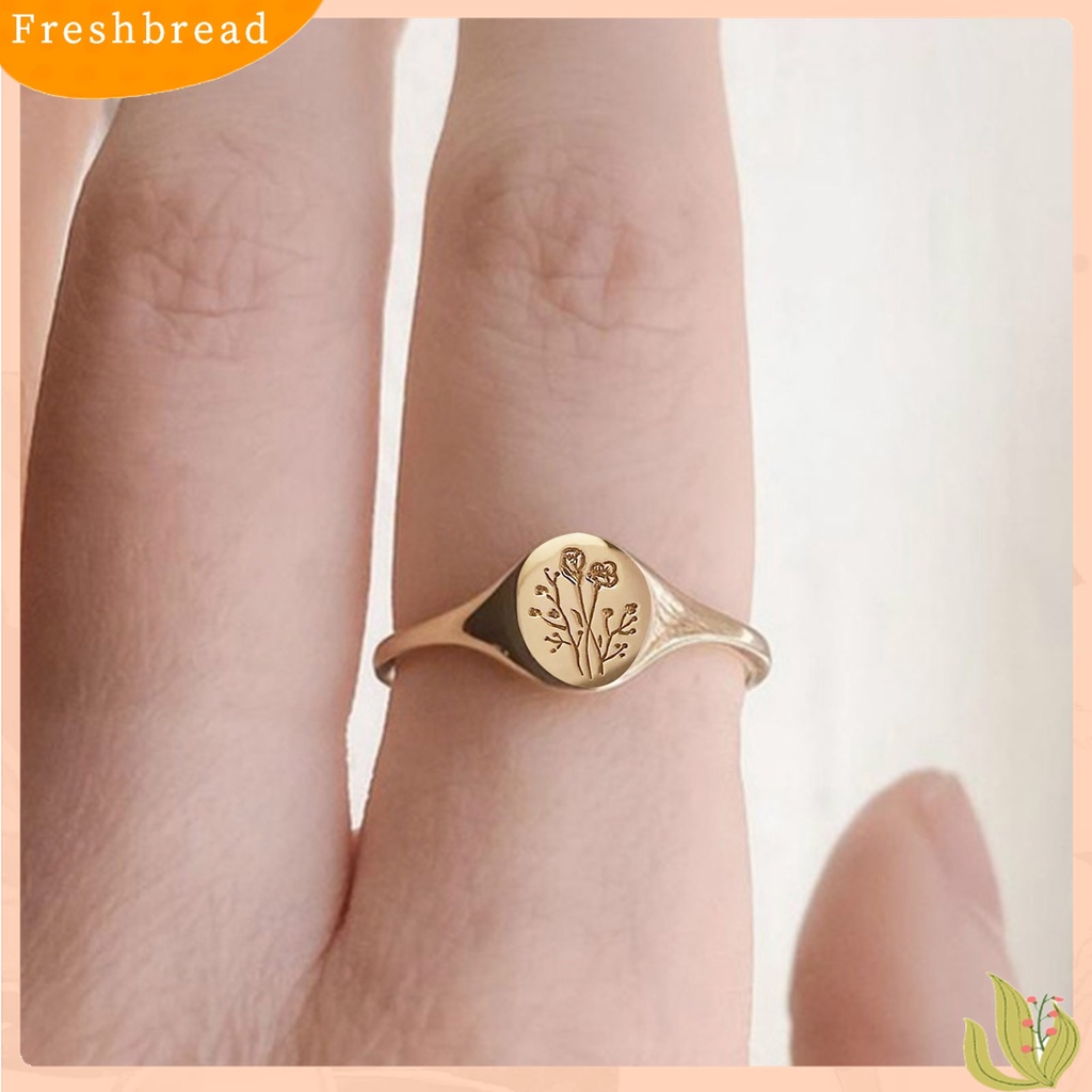 Terlaris Simple Women Rose Flower Engraved Ring Metal Engagement Circlet Jewelry Gift