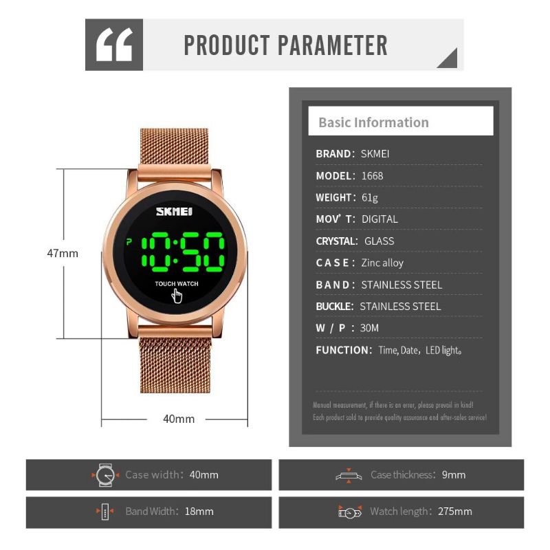 Jam Skmei 1668 original touchscreen free gift box skmei