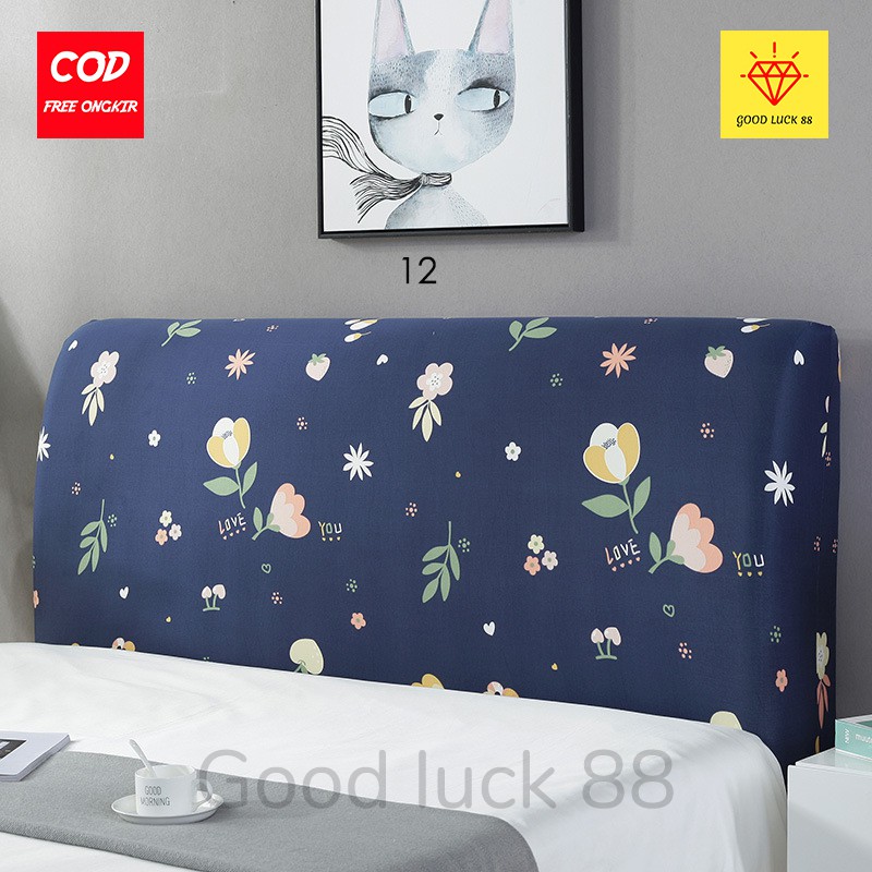 Cover Sandaran Headboard Kepala Tempat Tidur Springbed Elastis ukuran 160cm (L) dan  180cm (XL)