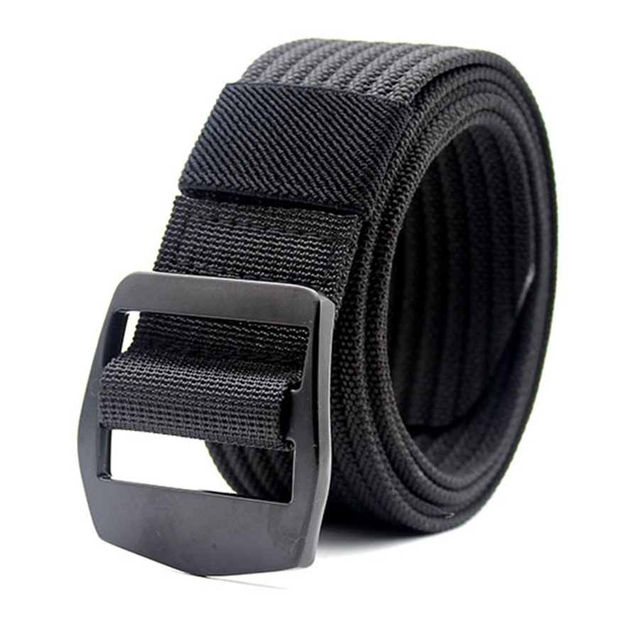 Tali Ikat Pinggang Canvas Tactical Belt Ikat Pinggang Pria Keren Terbaru 2021 Men Belt Fashion Accessories Gesper Pria Sabuk Celana Tali Ban Pinggang Kanvas Lock Buckle Ikat Pinggang Pria Dewasa Kerja Formal Sekolah Rapi Pelengkap Busana s5247 - Black