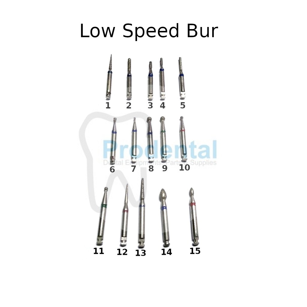 Dental bur gigi mata bur lowspeed micromotor bur preparasi konservasi gigi low speed contra angle bur round bulat fisur fissure flame inverted silindris