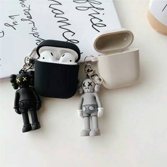 Earpods Earphone Inpods Airpods Silicone Case Kaws with key ring