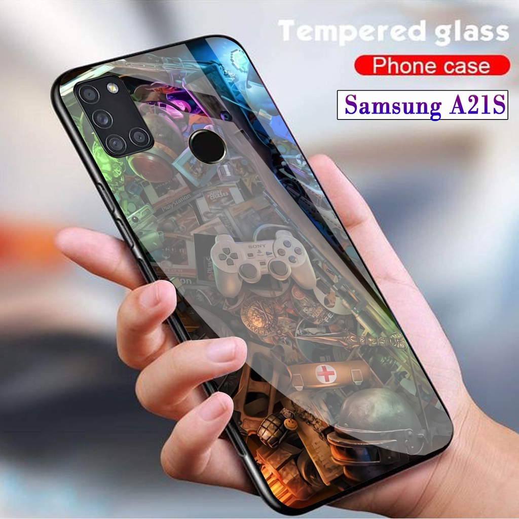 Softcase Glass Kaca SAMSUNG A21S - Case Hp Pelindung Handphone SAMSUNG A21S [ A52 ]