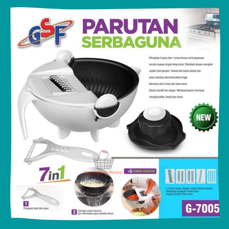 Alat Parut / Parutan Serbaguna 7 in 1 / Vegetable Cutter / Parutan Baskom