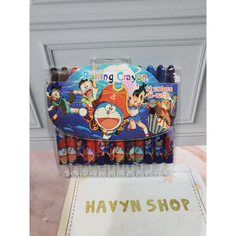 crayon putar/rolling crayon/oil pastel/Krayon putar PENDEK-Doraemon