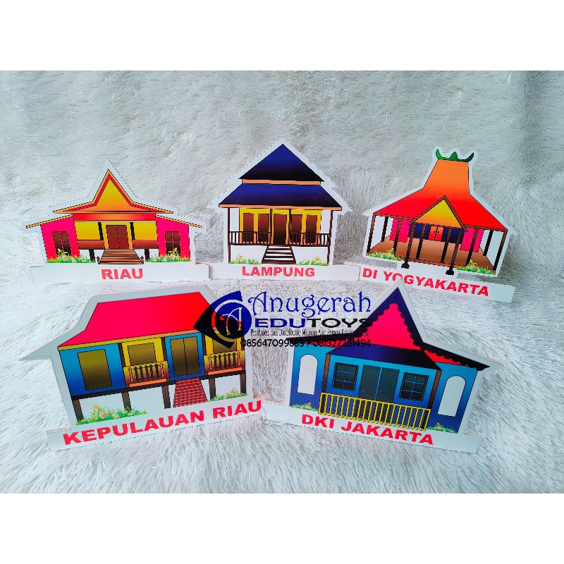 maket rumah adat 34 Provinsi, Mainan Berdiri Rumah Adat 2D