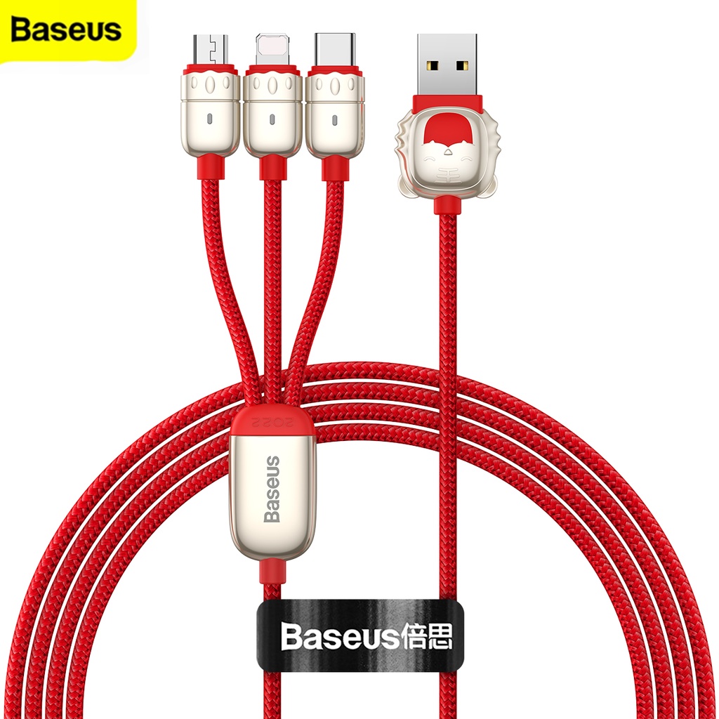 Baseus Kabel Data / Charger USB 3.5A Ke Tipe-C / Micro USB Panjang 1.2m