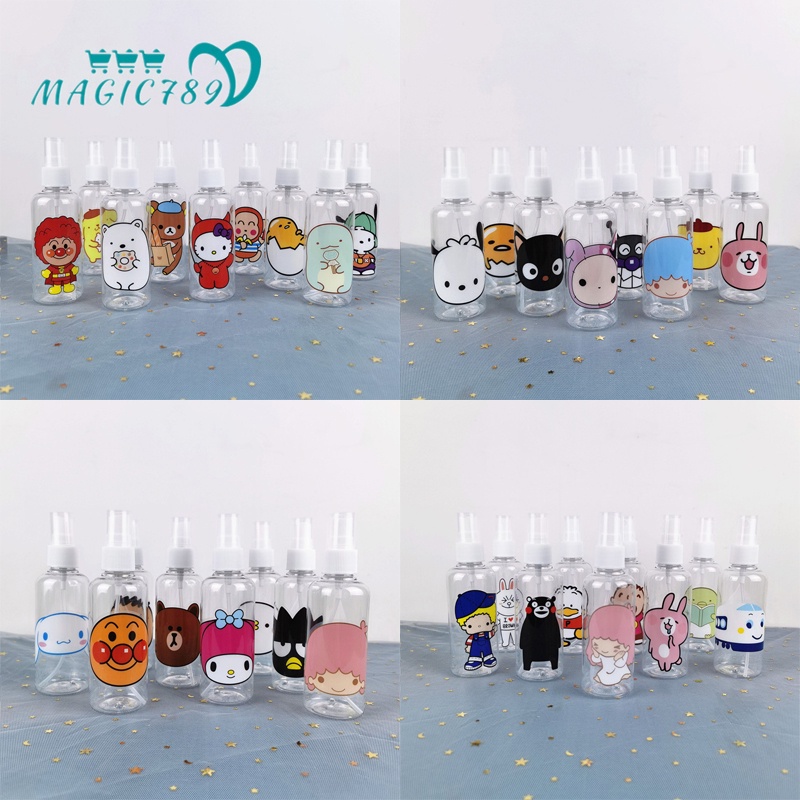 Magic789 100ML Cartoon Kumamon Kitty Melody Spray Bottle Plastic Travel Size Bottles for Cosmetic