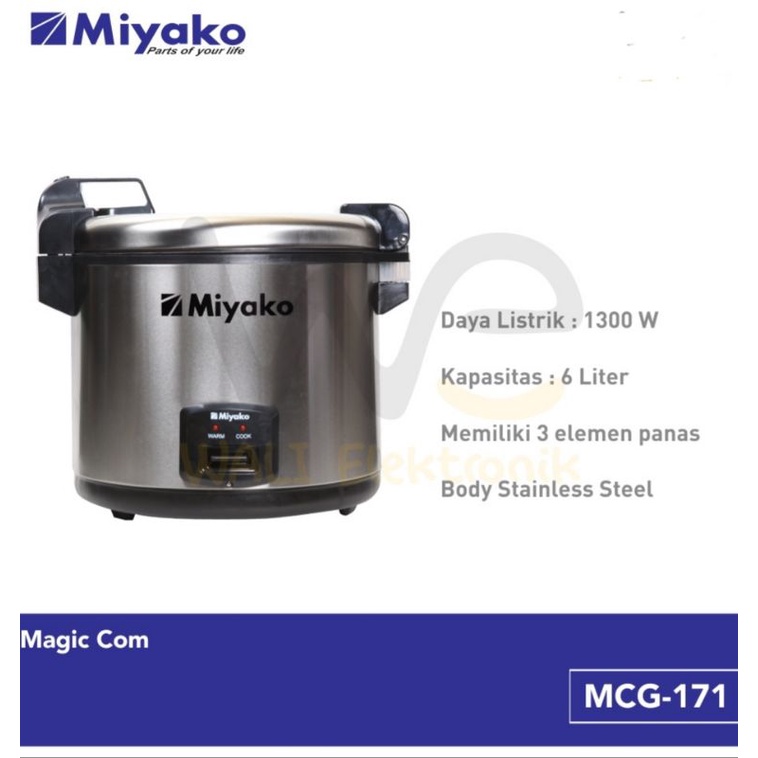 Miyako MCG171 Rice Cooker Besar MCG-171 Magic Com 16.7 Liter