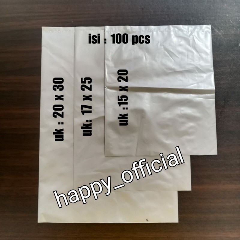 plastik packing olshop SILVER 100 lembar pond oval tanpa plong