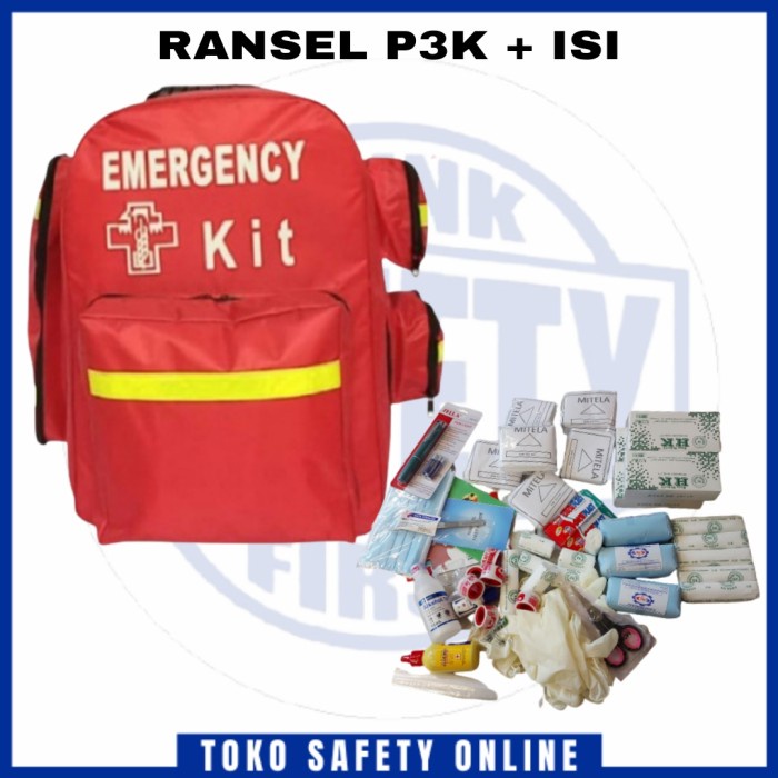 Tas/Bag P3K - Tas Ransel P3K Isi Type B / Tas P3K Emergency Kit Ransel + Isi Obat