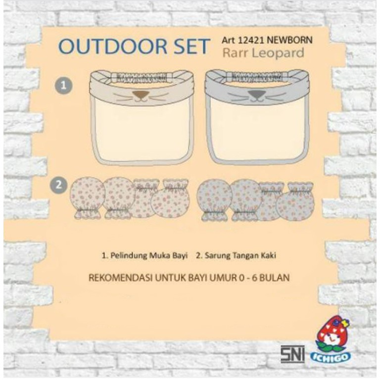 Ichigo Outdoor Set Face Shield &amp; Sarung Tangan Kaki / Pelindung Anti Virus 0-6 Bulan