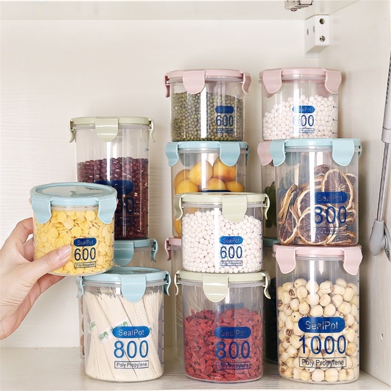 [CTSHOP] Toples Anti Tumpah Seal Pot  Tempat Kue Toples Lebaran food storage box tempat penyimpanan cereal toples bening ukur kuat anti pecah plastik berkualitas murah