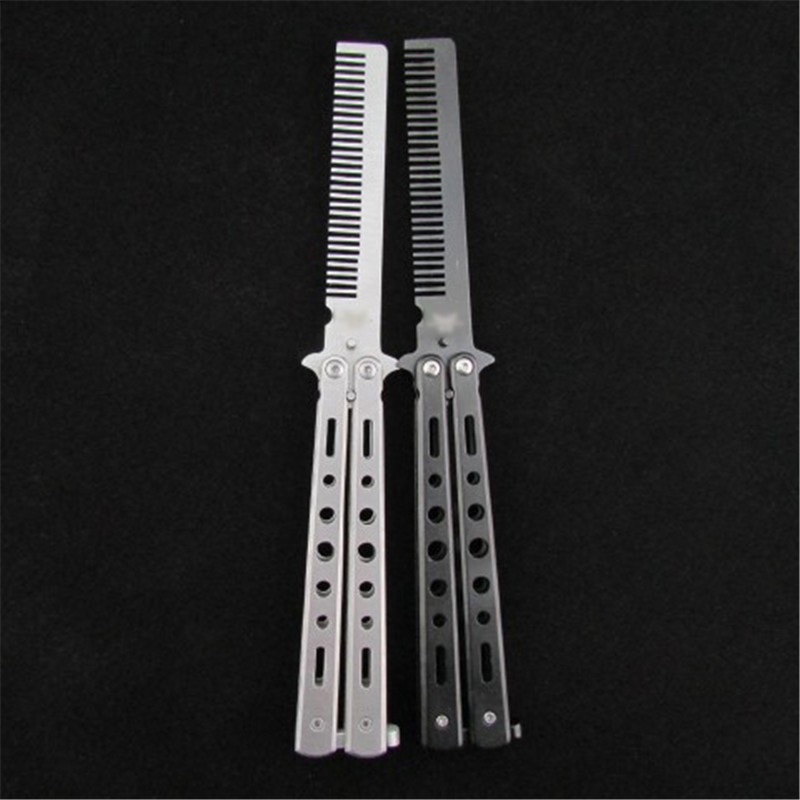 KNIFEZER Sisir Besi Butterfly Balisong Training Knife CS GO - LF-9898 - Black