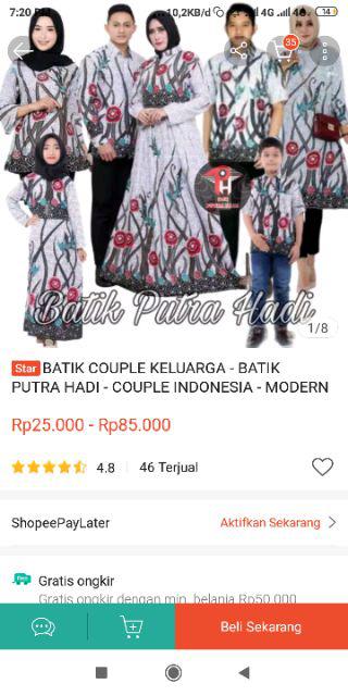 Batik Couple Keluarga - Batik Putra Hadi - Couple Indonesia - Modern Monalisa Motif Boto Terbaru